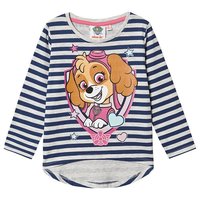 Paw Patrol Randig Långärmad T-Shirt Ljusgrå Melange/Marinblå 110 cm (4-5 år)